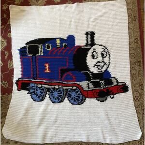 Handmade Thomas the Tank Engine afghan Toddler Kids Infant Nursery